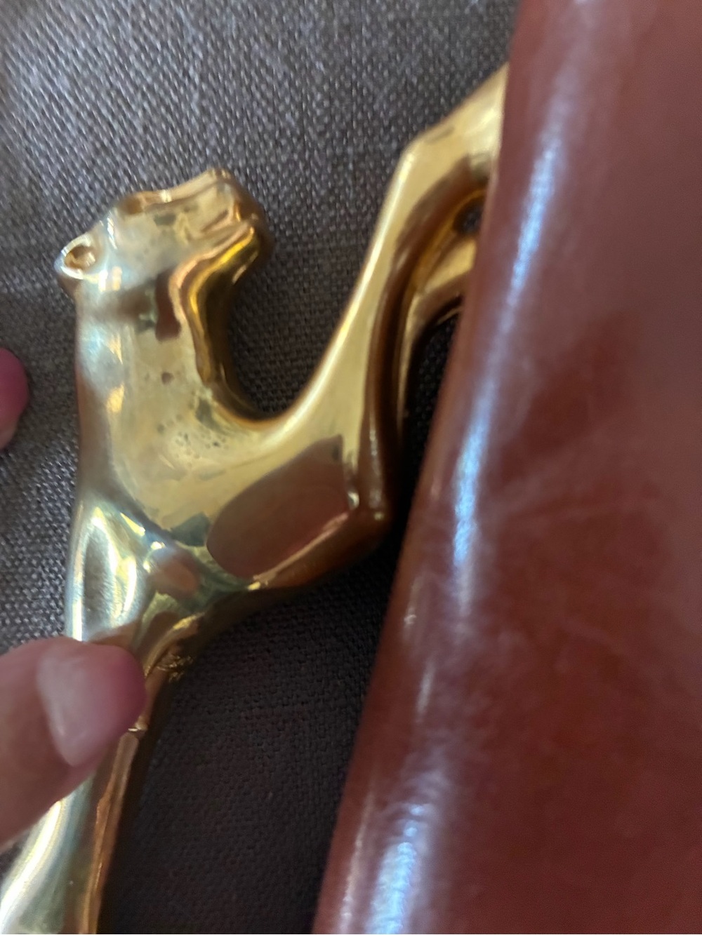Rare vintage Sasha purse with gold panther/jaguar hardware - Picture 6 of 15